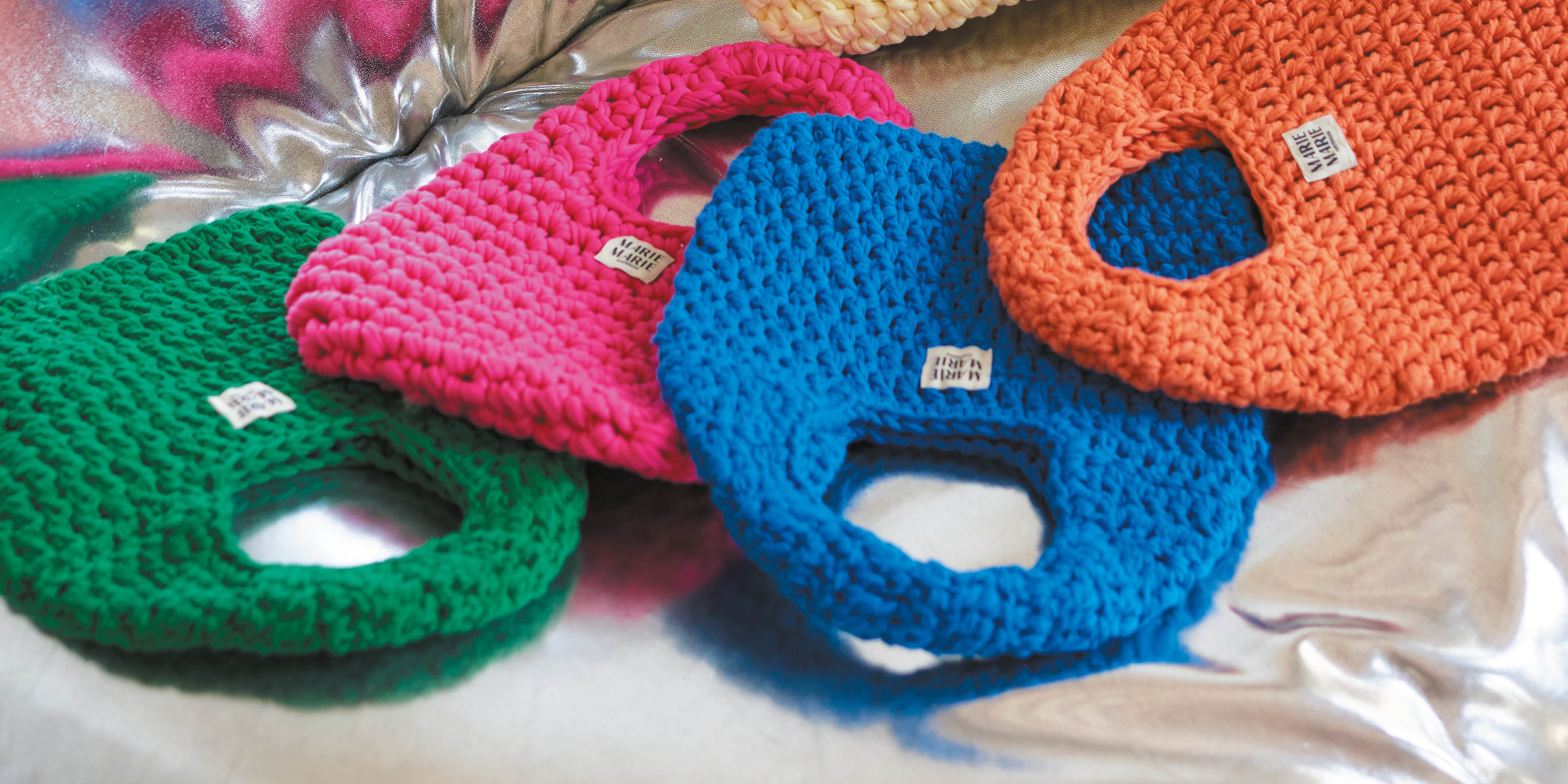 Crochet circle bag