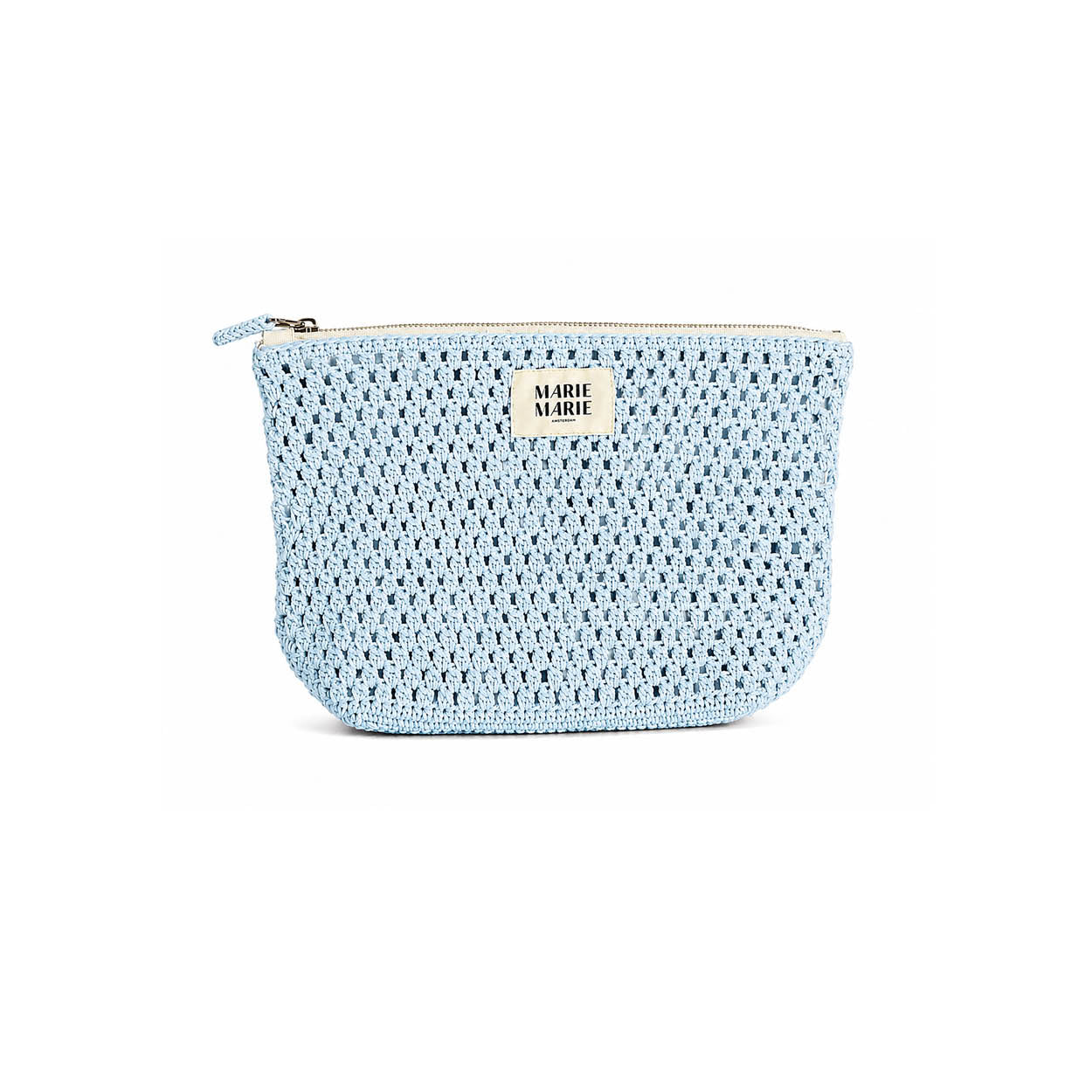 Icy Blue - Handgefertigte Häkel-Pouch Large