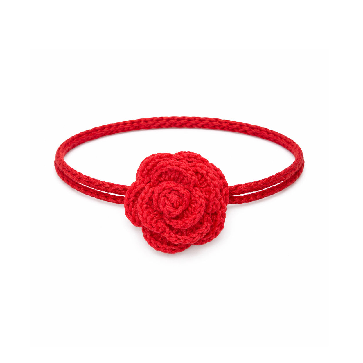 CROCHET ROSE CORSAGE RED - MARIE MARIE Amsterdam