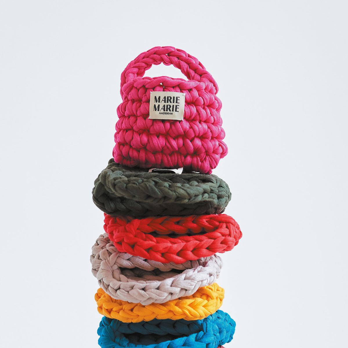 Workshop materials and finished products — MARIE MARIE Amsterdam crochet club