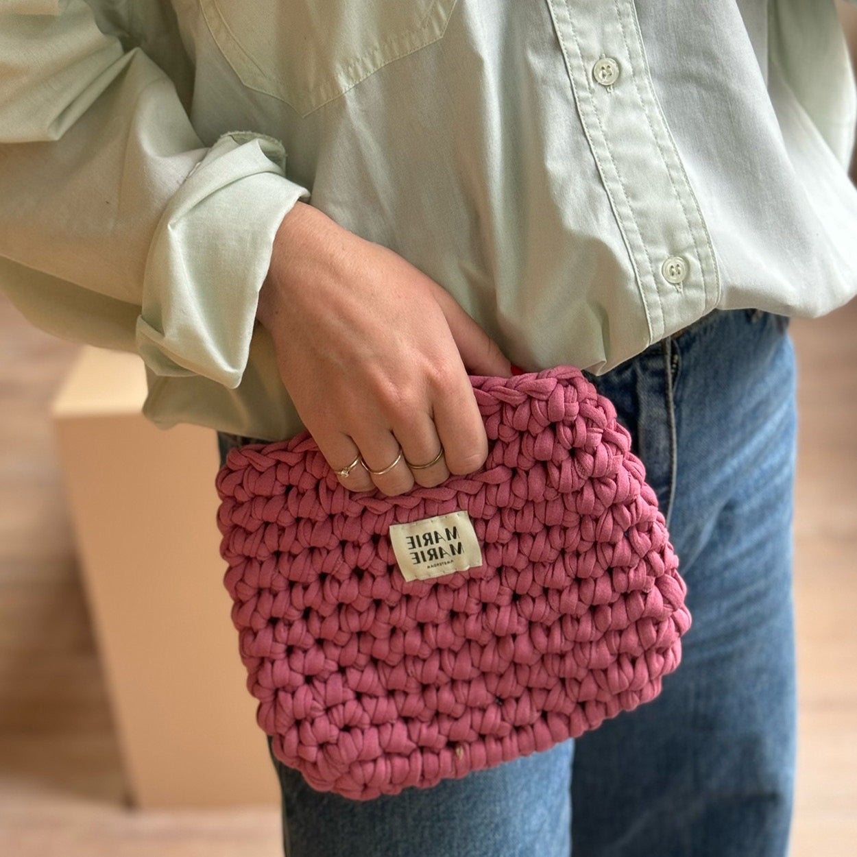 Basket bag old pink - MARIE MARIE Amsterdam