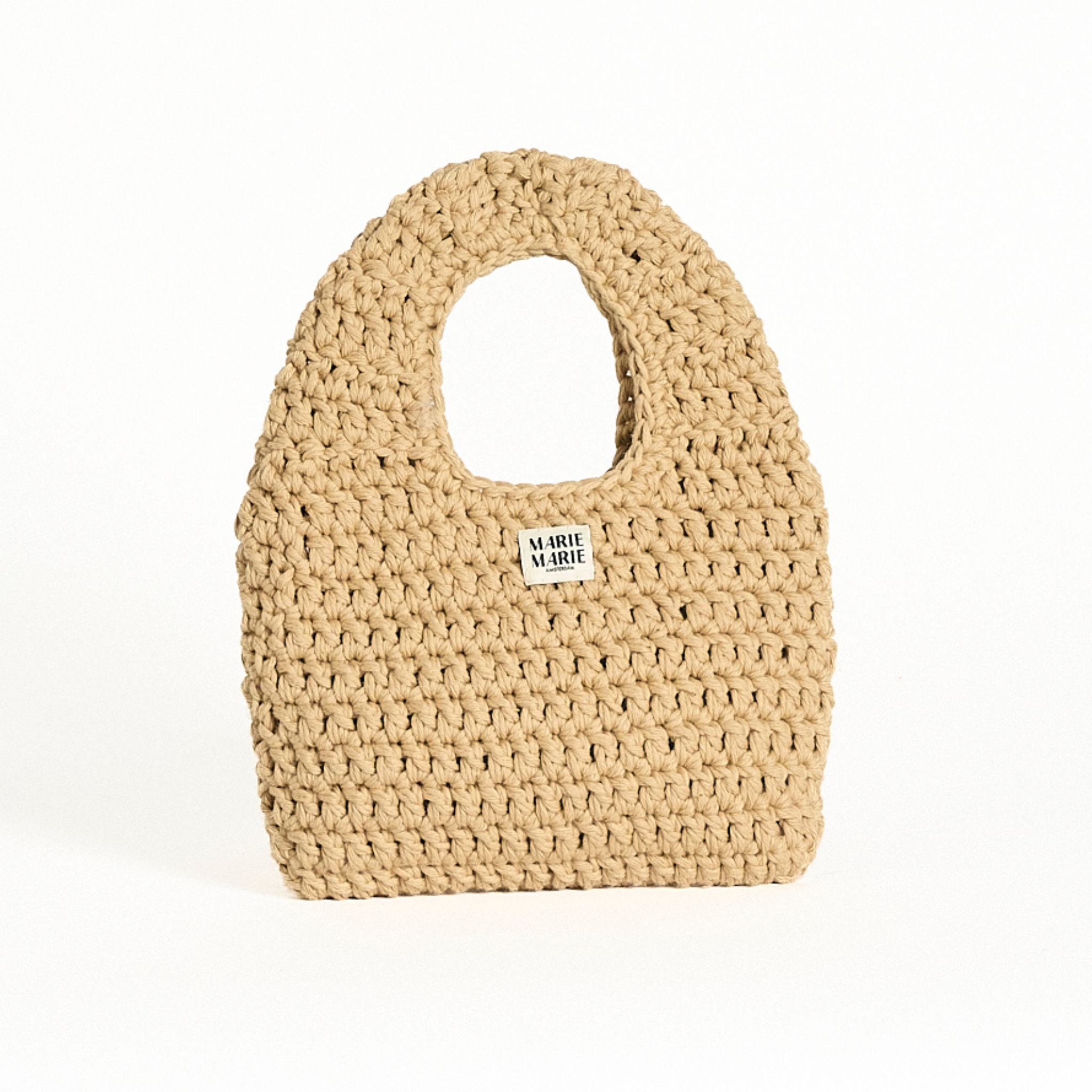 Gehaakte Beige Ronde Tas - Crochet Beige Circle Bag