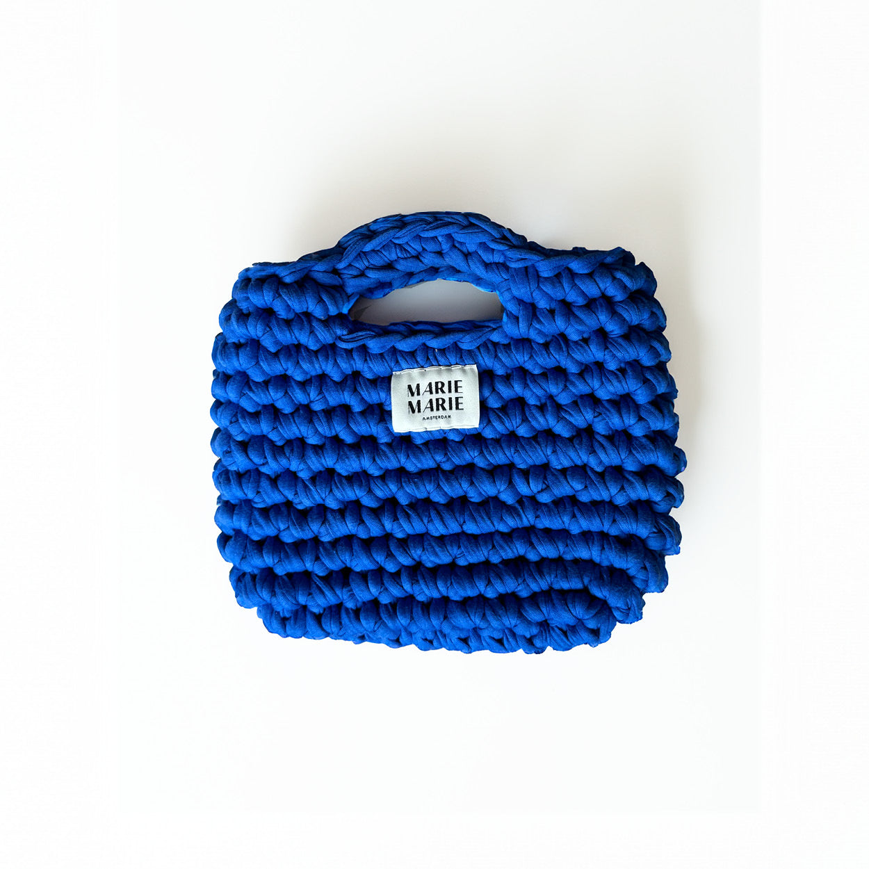 Gehaakte Blauwe handtas - Crochet Basket bag