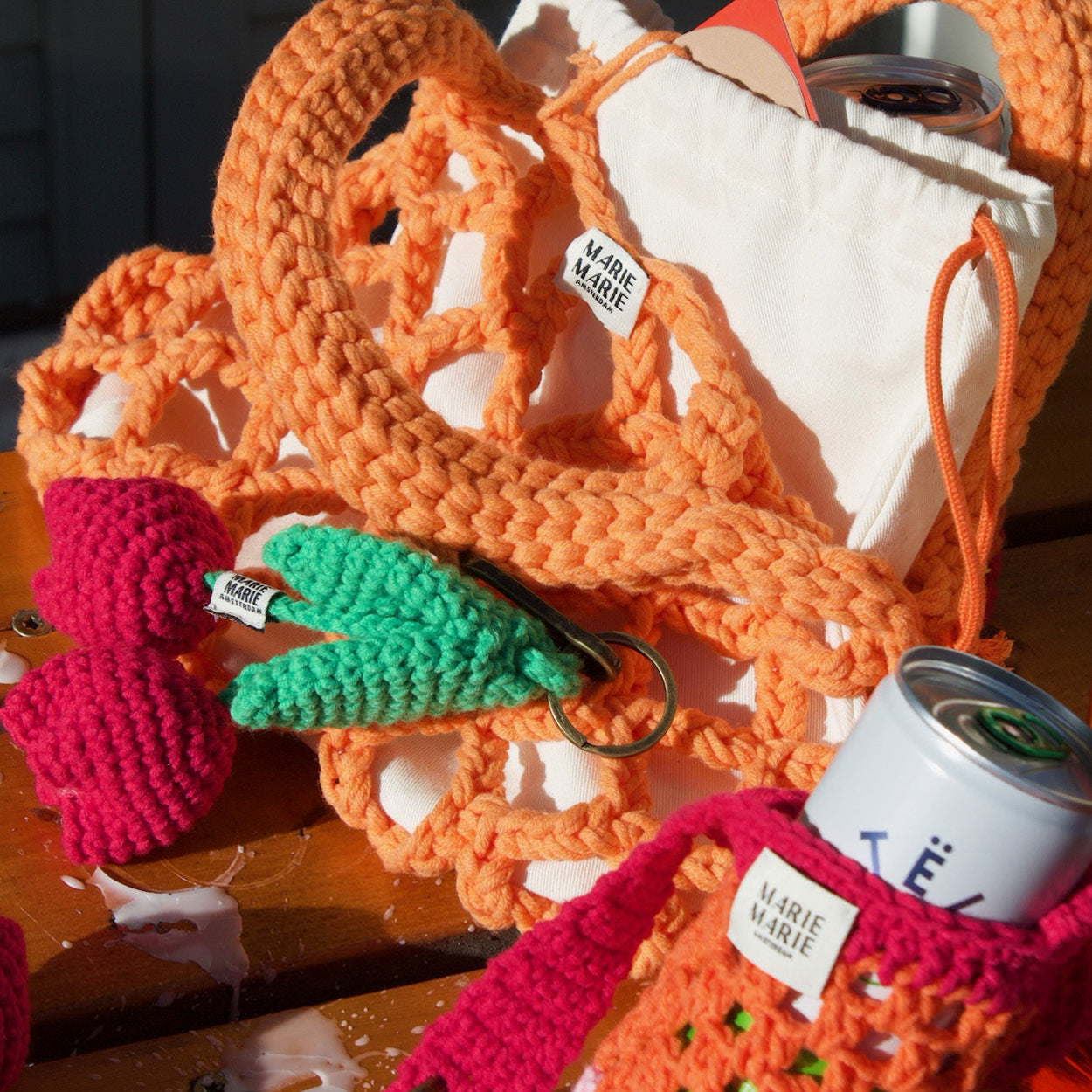 NET BAG ORANGE - MARIE MARIE Amsterdam