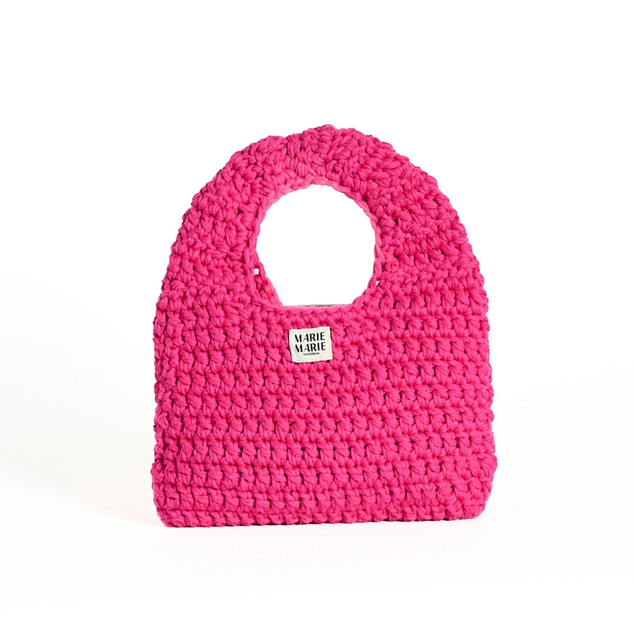 Gehaakte roze handtas - Pink Crochet handbag