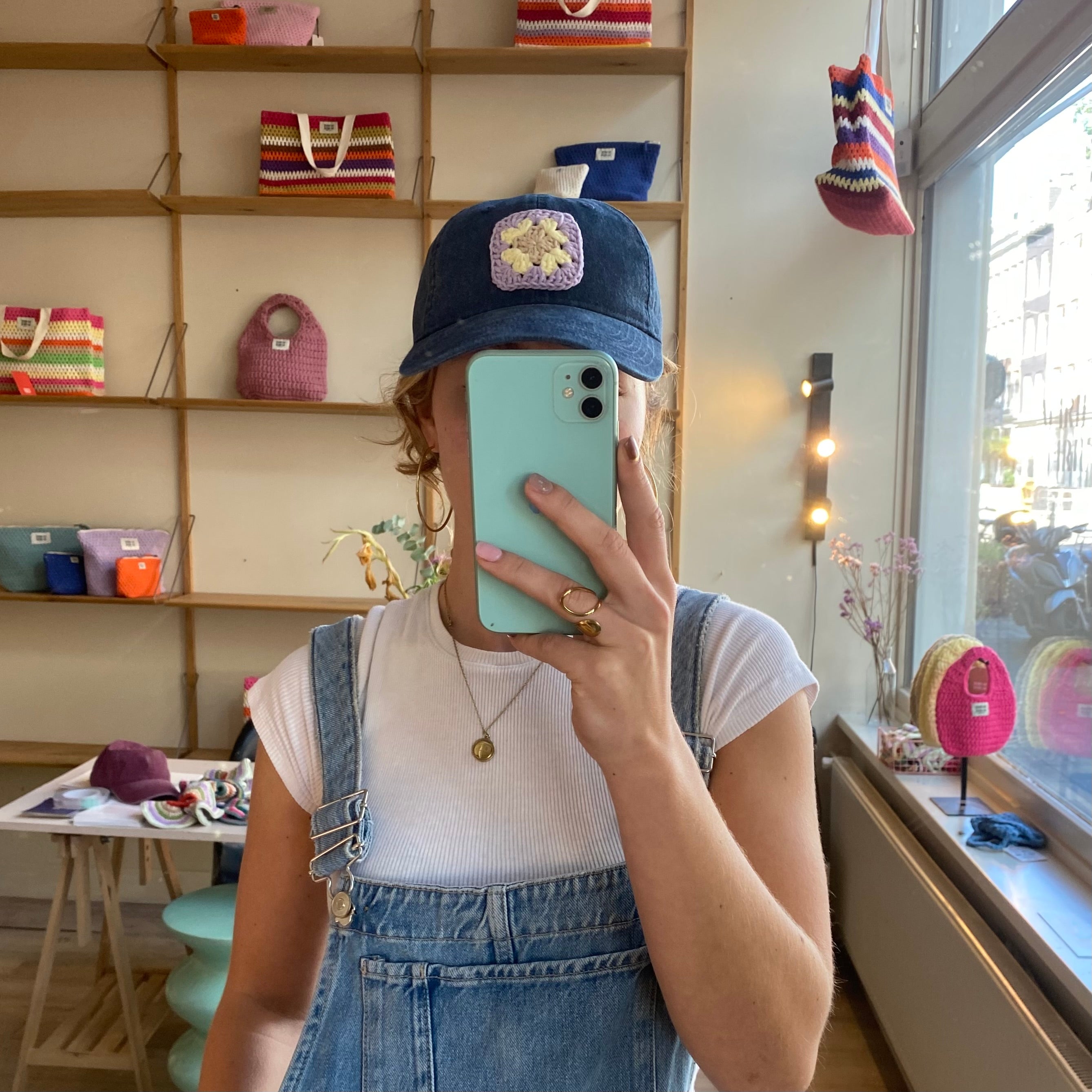 Granny Square Cap Blue