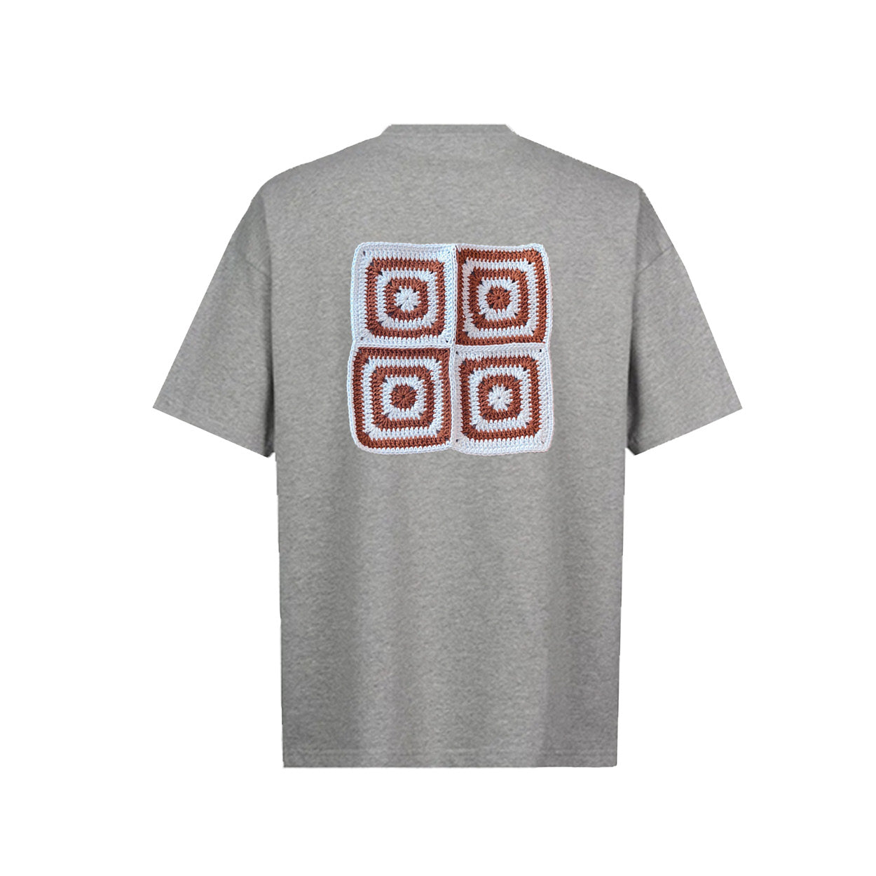 T-shirt crochet square back grey