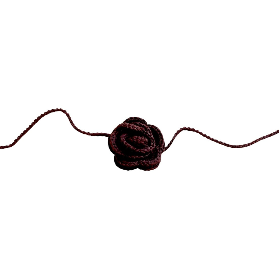 Crochet rose corsage brown