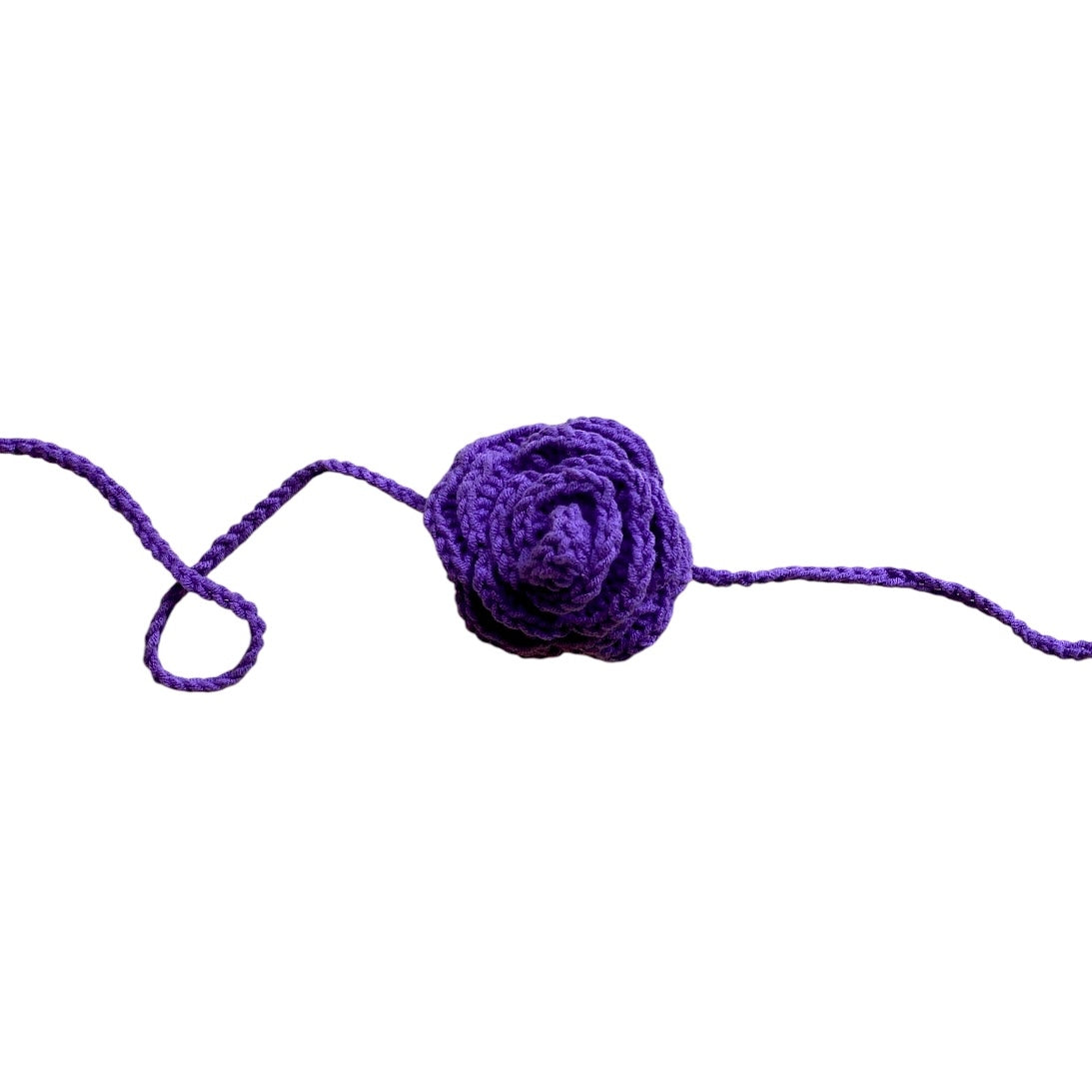 Crochet rose corsage purple